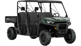 Can-Am Defender Max verde y negro con capacidad para 5 personas
